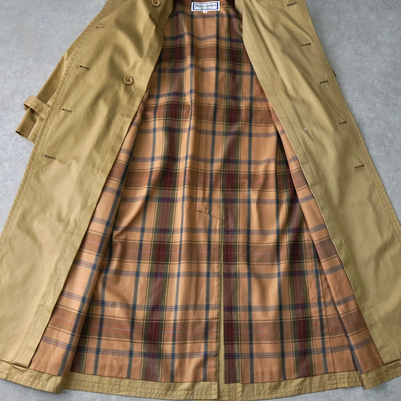 イヴ サンローラン ヴィンテージ 金ボタン レンチコート ウールライナー付き ベージュ - NEWSED