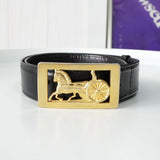 セリーヌ ヴィンテージ 輪馬車 サルキー レザー ベルト ブラック レディース - NEWSED