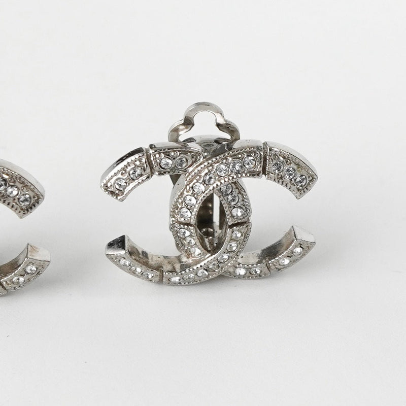 シャネル ココマーク ラインストーン イヤリング シルバー - NEWSED