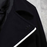 アディダス ロゴ ジッパー ウール ピーコート メンズ ブラック - NEWSED