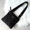 Prada Pocono Tessuto Nylon Shoulder Bag Pochette Mini Bag Triangle Logo Black
