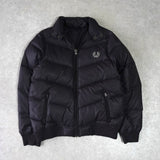 フレッドペリー ロゴ ダウンジャケット ブラック - NEWSED