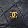 シャネル ココマーク プッシュロック マトラッセ ラムスキン チェーン ショルダーバッグ ブラック