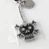 Prada Skull Charm Key Ring Keychain Silver