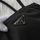 プラダ ポコノ テスート ナイロン ハンドバッグ トライアングルロゴ ブラック - NEWSED