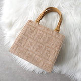 フェンディ ズッカ カシミヤ / レザー ミニハンドバッグ ベージュ - NEWSED