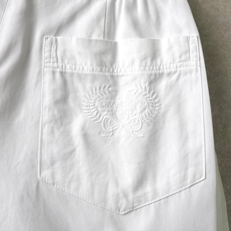 クリスチャン ディオール スポーツ ヴィンテージ ロゴ 刺繍 ショートパンツ ホワイト レディース - NEWSED