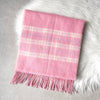 クレージュ ロゴ ウール チェック マフラー ピンク レディース