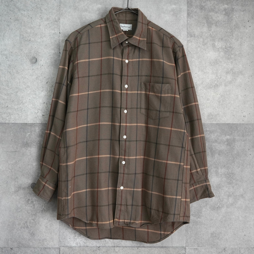 バーバリー ヴィンテージ ノバチェック 長袖シャツ カーキ