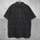 ポロ ラルフローレン ロゴ 刺繍 チェック柄 半袖ポロシャツ グリーン / レッド - NEWSED