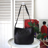 サルバトーレ・フェラガモ ダブル ガンチーニ ナッパレザー ワンショルダーバッグ ブラック - NEWSED