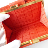 セリーヌ サークル金具 レザー 二つ折り財布 レッド - NEWSED