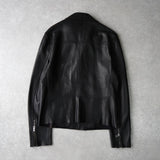 ルドサック 本革 ソフトレザー ダブル ライダースジャケット レザージャケット ブラック メンズ - NEWSED