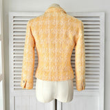 シャネル ヴィンテージ ココマーク メタルボタン ツイードジャケット オレンジ イエロー - NEWSED