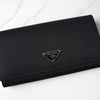 Prada nylon bifold wallet with triangle logo in black