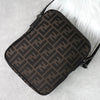 Fendi Zucca Canvas Leather Shoulder Bag Brown