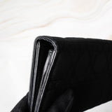 クリスチャン ディオール カナージュ ターンロック ナイロン / レザー 長財布 ブラック レディース - NEWSED