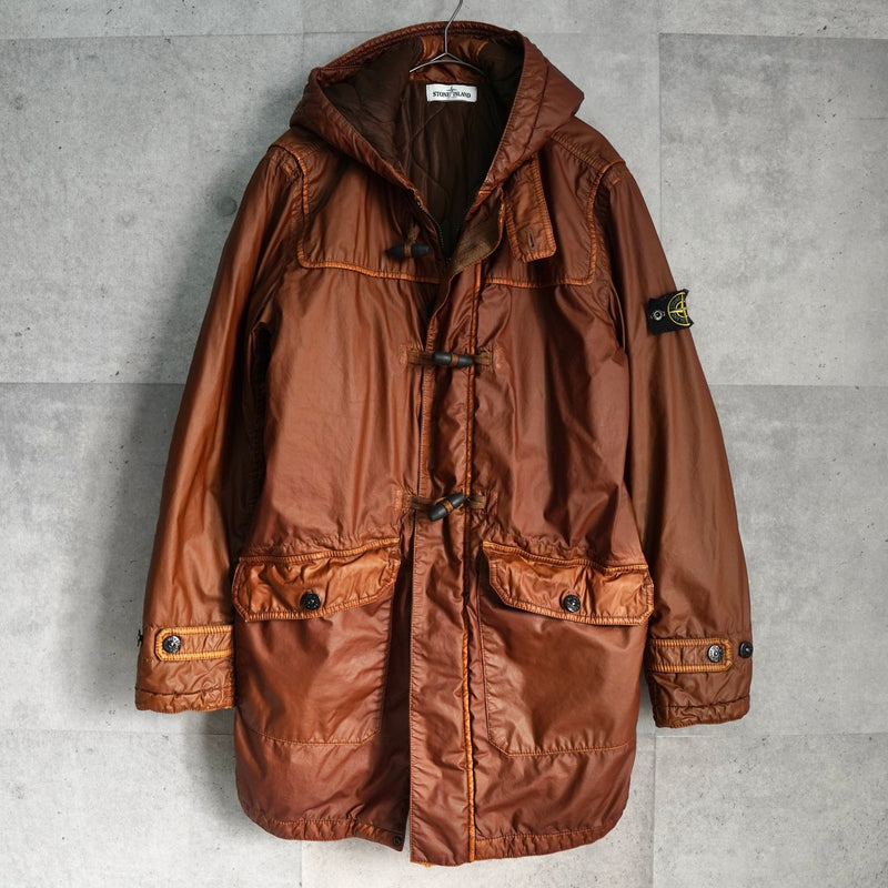 ストーン アイランド コーティング フーデッド 中綿ジャケット ブラウン - NEWSED