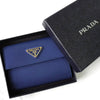 Prada Pocono Tessuto 蓝色三角形标志尼龙三折钱包