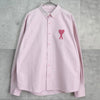 アミパリ アミ パリス ハートロゴ 長袖シャツ ピンク