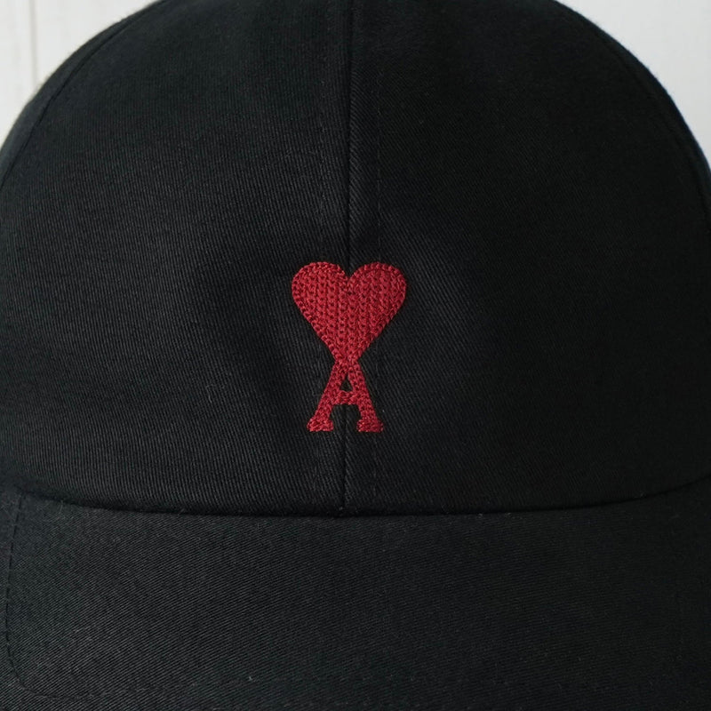 アミパリ アミ パリス ハートロゴ キャップ ブラック - NEWSED