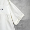 Fred Perry logo embroidered, mixed material short-sleeved shirt, ivory