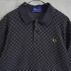 Fred Perry logo embroidered checkered short sleeve polo shirt in grey