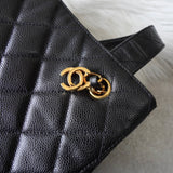 シャネル ターンロックチェーン キャビアスキン トートバッグ ブラック - NEWSED