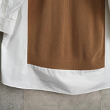 メゾンマルジェラ オーバーサイズ ドッキング ニット シャツワンピース ベージュ / ホワイト レディース - NEWSED