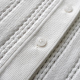 フレッドペリー ロゴ 刺繍 透かし編み 鍵編み ニットポロ ホワイト - NEWSED