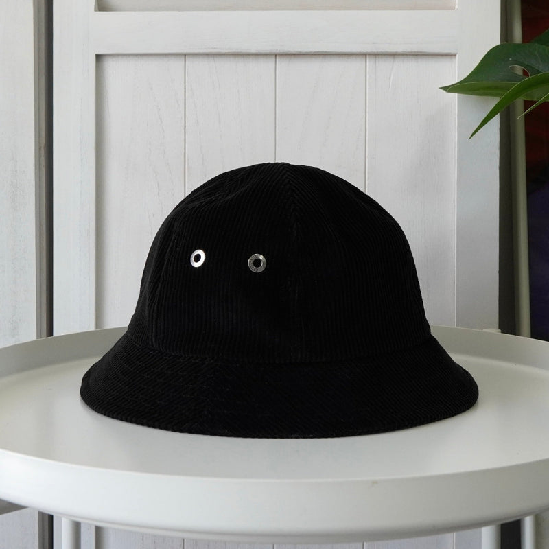 アミパリ アミ パリス ハートロゴ コーデュロイ バケットハット 帽子 ブラック - NEWSED