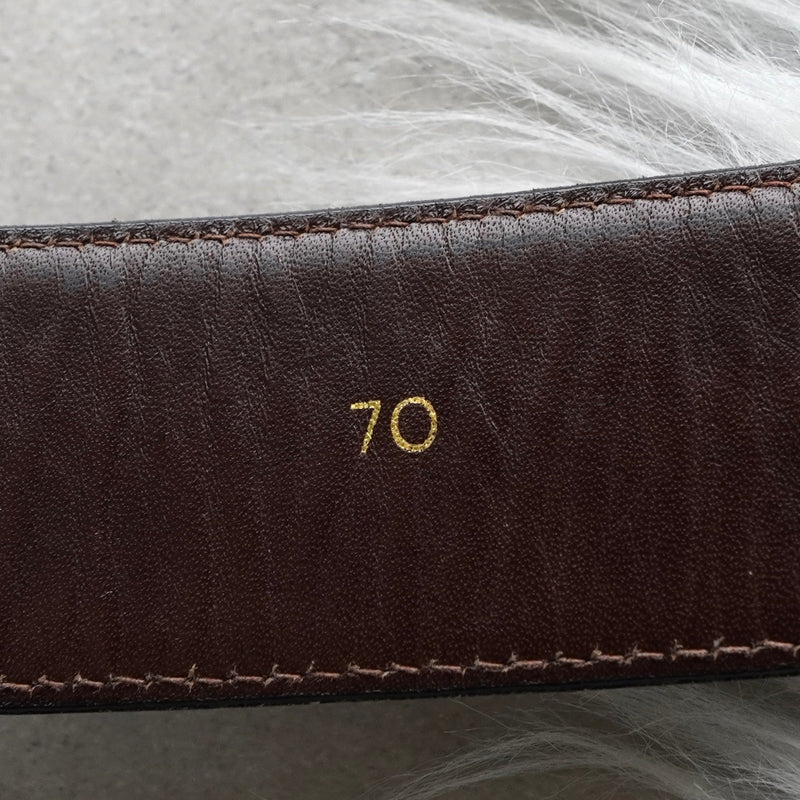 セリーヌ ヴィンテージ サルキー 輪馬車 レザー ベルト ブラウン / ゴールド レディース - NEWSED