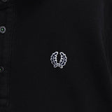 フレッドペリー ロゴ刺繍 半袖ポロシャツ ブラック × グリーン - NEWSED