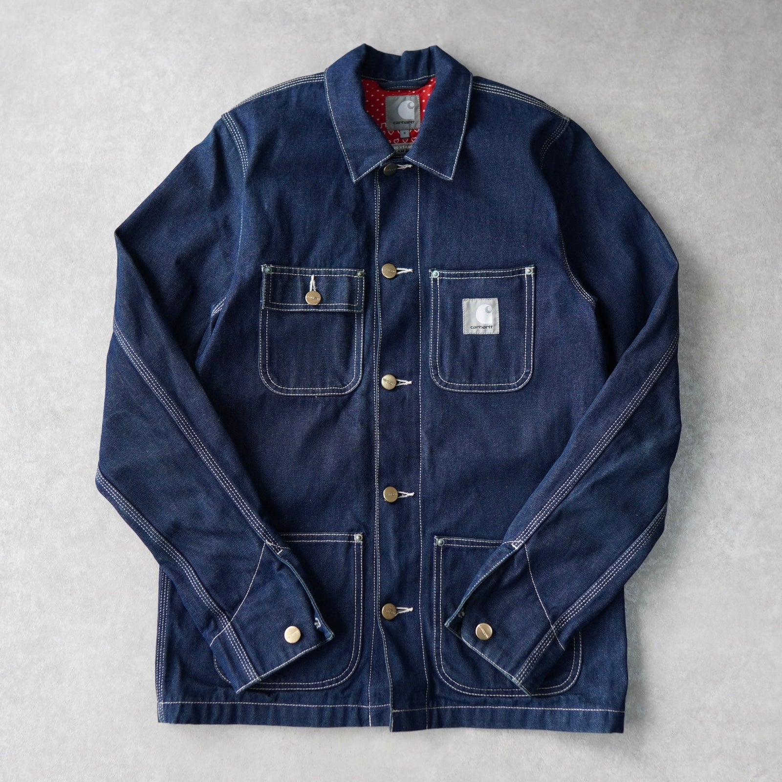 カーハート デニム ジャケット カバーオール ホワイトステッチ