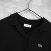 Lacoste 黑色徽标前襟短袖 Polo 衫
