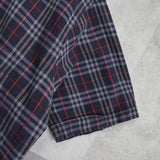 バーバリー ホースロゴ 刺繍 ノバチェック 半袖シャツ ネイビー - NEWSED