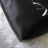 Valentino 徽标黑色皮革托特包