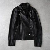 ルドサック 本革 ソフトレザー ダブル ライダースジャケット レザージャケット ブラック メンズ - NEWSED