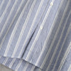 Maison Kitsune Tricolor Striped Long Sleeve Shirt in Blue