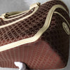 Celine Boogie Macadam Canvas/Leather Handbag Brown/Ivory