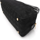 シャネル ニュートラべルライン キャンバス / レザー ハンドバッグ ボーリングバッグ ブラック - NEWSED