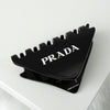 プラダ ロゴ ヘアクリップ バレッタ 髪留め ヘアアクセサリー ブラック 箱付き