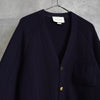 グッチ シェリーライン ウールブレンド ニット カーディガン 金ボタン ネイビー