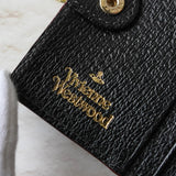 ヴィヴィアン ウエストウッド オーブ レザー がま口 二つ折り財布 ブラック - NEWSED