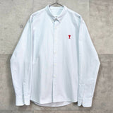 アミパリ アミ パリス ストライプ柄 ハートロゴ 長袖シャツ ブルー - NEWSED