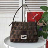 フェンディ マンマバケット ズッカ キャンバス / レザー ワンショルダーバッグ ブラウン - NEWSED