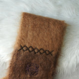 ロエベ アナグラム 刺繍 モヘア マフラー ブラウン - NEWSED