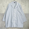 セリーヌ ヴィンテージ ストライプ柄 ロゴ 刺繍 パジャマシャツ 長袖シャツ ブルー