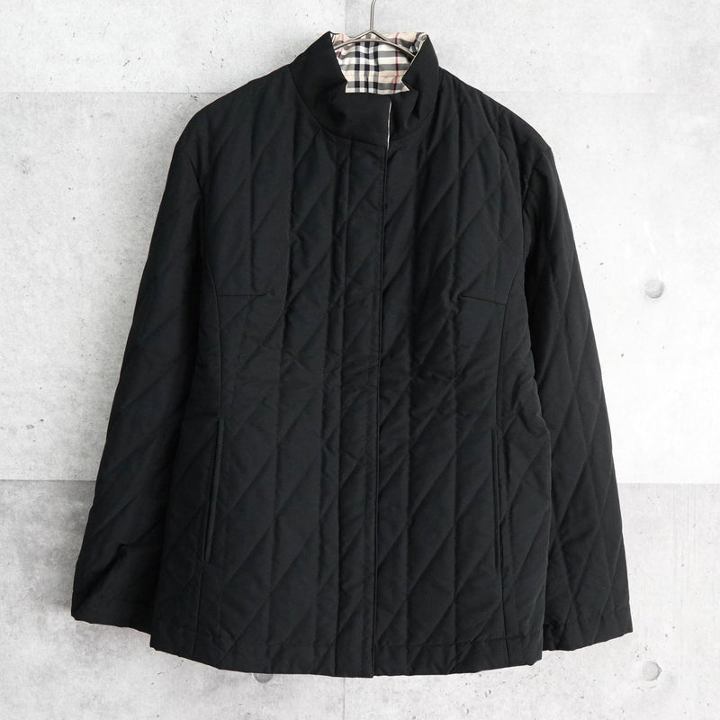 バーバリー リバーシブル ノバチェック ジップアップ 中綿ジャケット ブラック / ベージュ - NEWSED