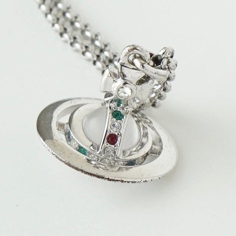 ヴィヴィアン ウエストウッド ミニ オーブ ラインストーン シルバー ネックレス - NEWSED